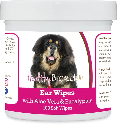 Miniatura 89 de Healthy Breeds Pastor alemán, silla de montar, toallitas de limpieza de oídos con aloe y eucalipto para perros, 100