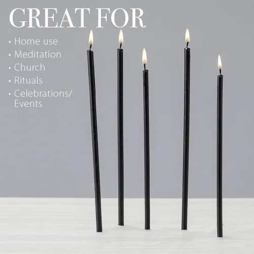 Miniatura 3 de Danilovo Velas de cera de abeja pura, sin goteo, sin humo, altas y delgadas, velas decorativas para iglesia, hogar o cumpleaños, aroma a miel, 7.3 x