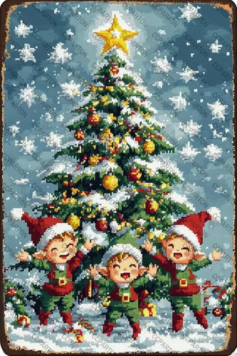 Miniatura 8 de CCPARTON Carteles de Feliz Navidad Graciosos Cartel de Hoja de Estaño para Decoración del Hogar Interior Jardín Patio Exterior Porche 8x12 Pulgadas