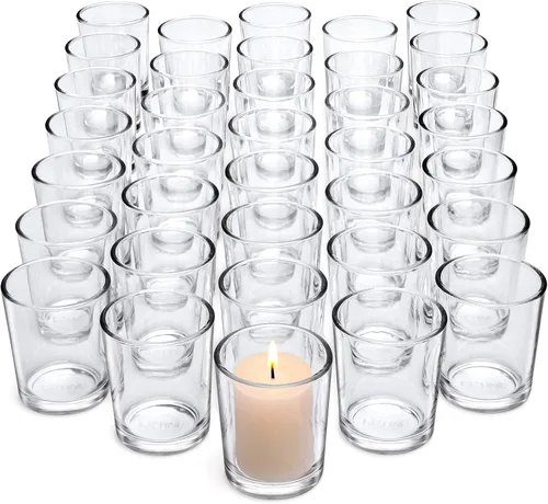 Miniatura 11 de LETINE Clear Glass Tea Light Holders Set of 6 - Votive Candle Holders for Weddings, Events, Home, Bridal Shower, Birthday, Christmas, Party Table