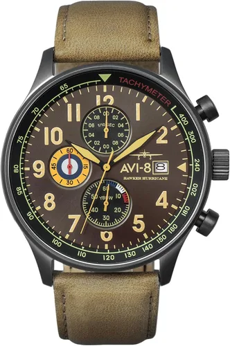 Miniatura 15 de Reloj analógico AV-4011 Hawker Hurricane, con mecanismo de cuarzo japonés, con correa de piel, de AVI-8