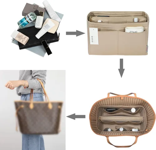Miniatura 7 de ZTUJO Organizador de bolso, organizador de bolsa de fieltro con cremallera de metal, bolso y moldeador de bolso, para Speedy Neverfull Tote, 7