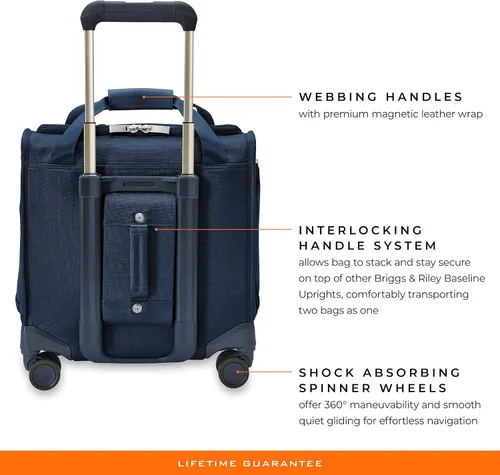 Miniatura 5 de Briggs & Riley Spinner, Azul Marino, 16-inch Baseline Cabin Bag, Cabina giratoria