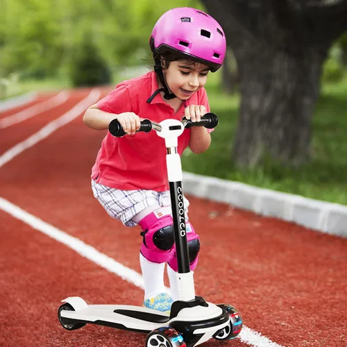 Miniatura 6 de Patinete plegable para niños de 3 a 12 años, 5 alturas ajustables con 3 ruedas de luz LED, actividades al aire libre para niños y niñas, carga Negro