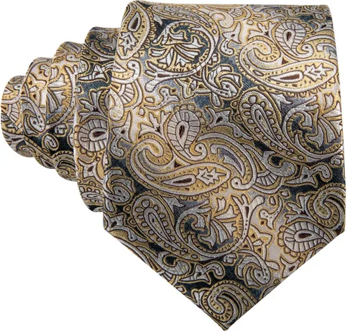 Miniatura 4 de Barry.Wang Conjunto de corbata de seda para hombre, diseño abstracto, corbata, bolsillo, cuadrado, gemelos, boda, fiesta, formal