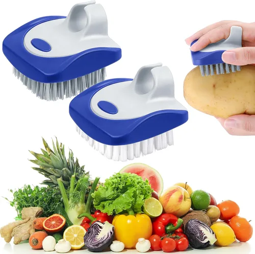 Miniatura 10 de Aodaer 4 piezas de cepillo para verduras, cepillo de silicona dura y suave, herramientas de limpieza de frutas laterales para verduras delicadas