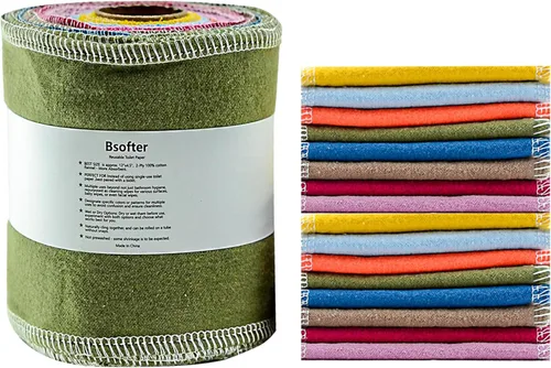 Rollos de papel higiénico reutilizables – 28 toallitas reutilizables lavables para bidé, toallas de bidé de tela, papel higiénico para cámper, papel