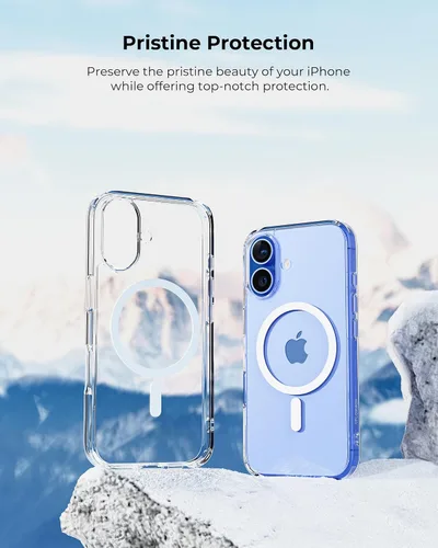 Miniatura 4 de Crystal Fit - Funda magnética transparente para iPhone 16, compatible con MagSafe, antiamarilleo, funda protectora delgada (para iPhone 16)