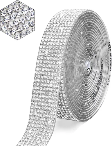 Miniatura 18 de Tiras autoadhesivas de diamantes de imitación de cristal para manualidades con diamantes de imitación de 0.079 pulgadas para manualidades, bodas