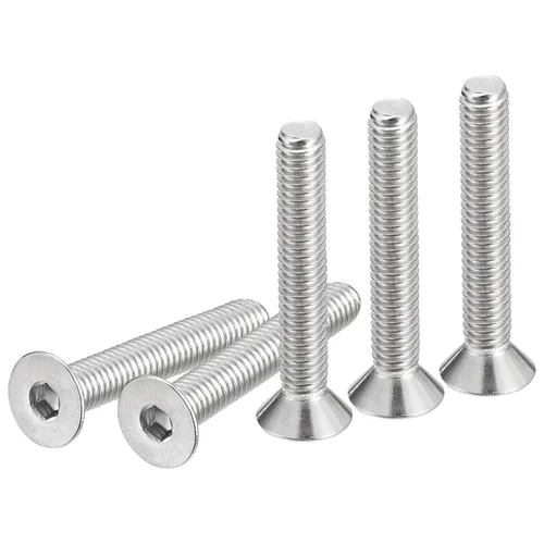 Miniatura 8 de DTGN Tornillos de cabeza plana de 3/8-16 x 5/8 pulgadas, paquete de 10 tornillos de cabeza plana hexagonal de acero inoxidable 304, rosca completa