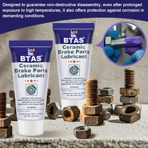 Miniatura 4 de BTAS Grasa de pinza de freno para lubricante de freno de disco, lubricante de pasador de pinza, grasa de cerámica sintética de silicona de alta