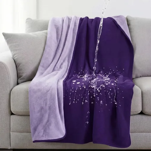 Miniatura 9 de Tisancy Manta impermeable para cama, sofá, 40 x 60 pulgadas, reversible y lavable, tapete impermeable de vellón y franela, resistente al agua