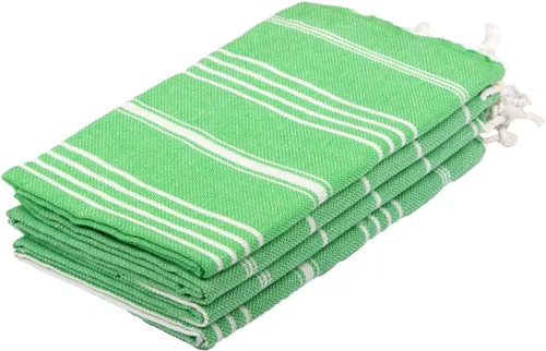 Juego de 4 toallas de baño para mano y gimnasio, decorativas de peshtemal turco, 100% algodón, tamaño grande 50 x 100 cm.