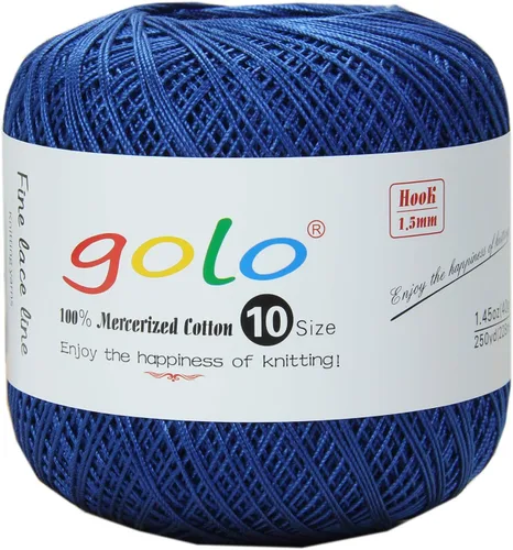 Miniatura 44 de Golo - Bolas de hilo para crochet de algodón tamaño 10, color algodón para crochet D-Fresa D078-fresa