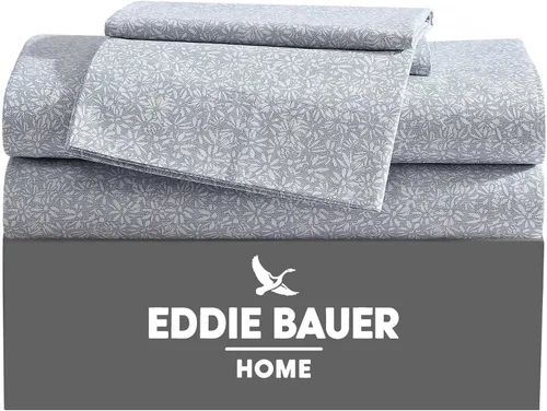 Miniatura 7 de Eddie Bauer - Juego de ropa de cama de percal de algodón, decoración para el hogar, fresca y transpirable, sábanas de tamaño King (flores pequeñas)