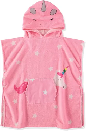 Miniatura 4 de Toalla de playa absorbente con capucha para niños y niñas, toalla de baño de microfibra con broches laterales (unicornio, 4-5)
