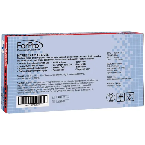 Miniatura 3 de ForPro - Guantes desechables de nitrilo para examen, grado médico, protección adicional de 4 mil, sin polvo, sin látex, no estériles, seguros