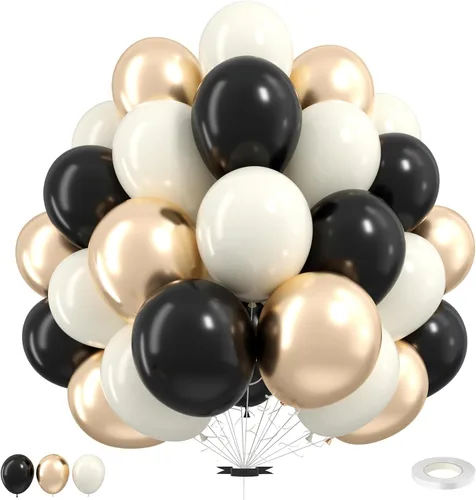 Miniatura 11 de Globos de Graduación 2025, 50 Piezas Globos de Graduación Negro Dorado de 12 Pulgadas para Suministros de Decoración de Fiesta de Graduación