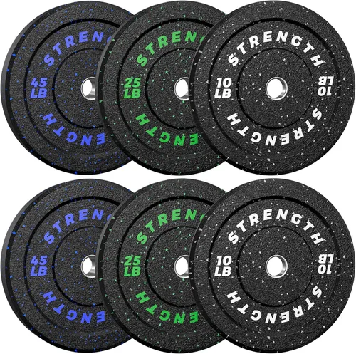 Miniatura 14 de XDDIAS Placas de parachoques de 2 pulgadas, juego de discos de peso olímpicos de goma para entrenamiento de fuerza en el gimnasio en casa, 20-260