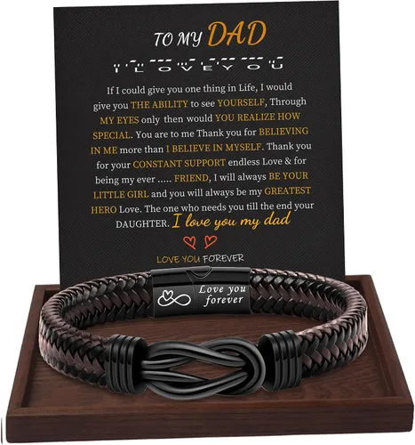 Miniatura 11 de Regalos inspiradores para hombres, pulseras con código morse, pulseras para hombre, regalos de graduación para él, Día del Padre, pulsera de cuero