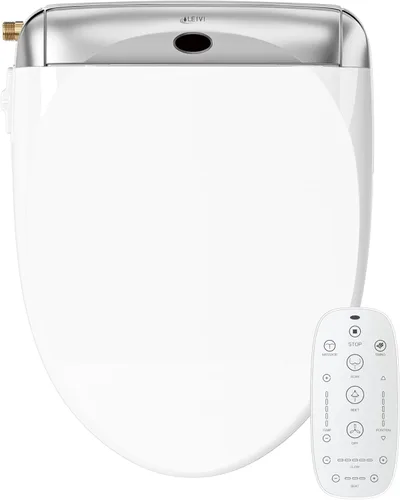 Miniatura 12 de LEIVI Asiento de inodoro bidé eléctrico con control remoto inalámbrico y panel lateral, múltiples modos de rociado, asiento calefactado ajustable