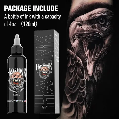 Miniatura 3 de HAWINK Tinta negra del tatuaje 4oz (4.1 fl oz) del pigmento amistoso suministros concentrado negro ti203-120-002