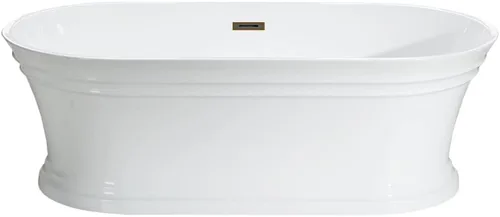 Miniatura 19 de WOODBRIDGE Bañera de remojo acílica blanca independiente de 59 "con drenaje y desbordamiento de níquel cepillado, B1536 -B/N cepillado níquel