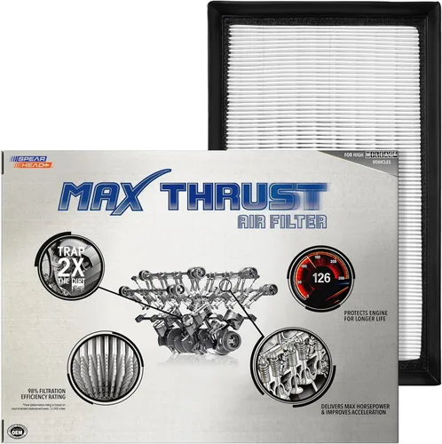 Miniatura 72 de Filtro de aire de motor Spearhead MPG Defense Max Thrust para vehículos de todo kilometraje, se adapta como el OEM, restaura MPG y aceleración