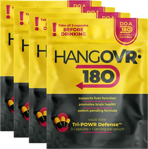 Hangovr180® Tri-Power Antes de Beber Suplemento de defensa con DHM 1500mg - Apoya la salud del hígado y el cerebro, siéntete más fresco y mejor