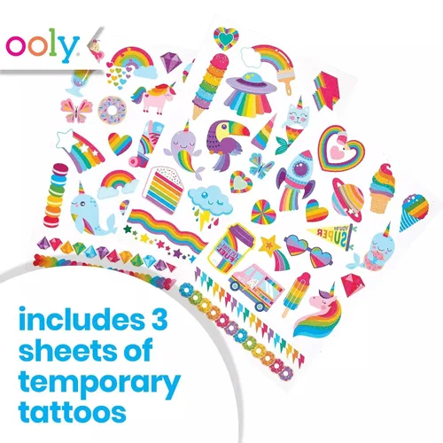 Miniatura 2 de Ooly 50 tatuajes temporales para niños, tatuajes temporales seguros y no tóxicos, regalos de fiesta para niños, excelentes rellenos de bolsas