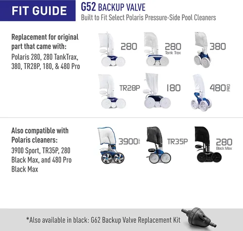 Miniatura 5 de Polaris G52 Válvula de repuesto para aspiradora 180/280/380/480 G-52 original, N/A, Blanco