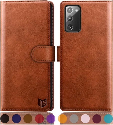 Miniatura 8 de SUANPOT Funda de piel tipo cartera para Samsung Galaxy Note 20 5G de 6.7 pulgadas con bloqueo RFID, tarjetero para tarjetas de crédito, funda