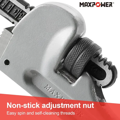 Miniatura 4 de MAXPOWER Llave de tubo de 18 pulgadas, llave de plomería de aluminio resistente