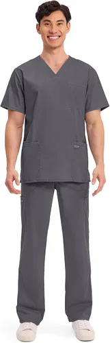 Miniatura 33 de Cherokee WW Professionals WW695 - Camisa de uniforme sanitario para hombre, con cuello en V