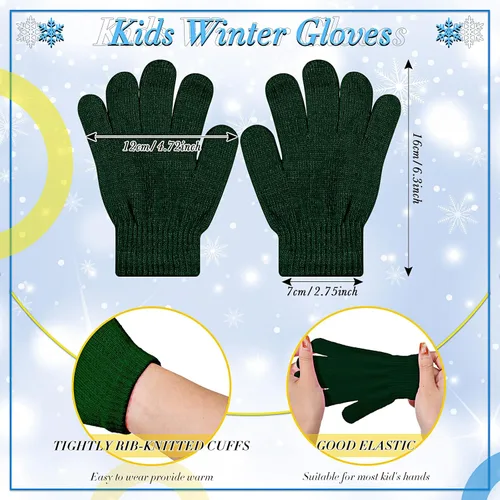 Miniatura 2 de Handepo 60 unidades de gorro y guantes de invierno para niños, sombreros de punto a granel, guantes cálidos unisex para clima frío, regalos