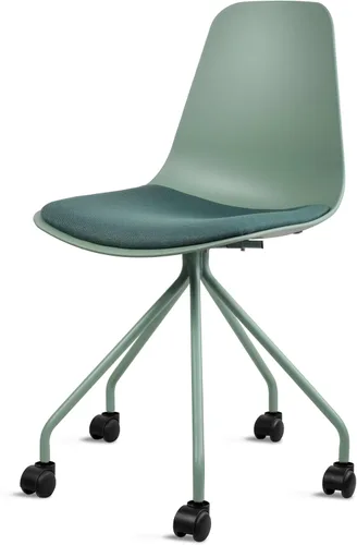 2xhome Bonita silla de escritorio minimalista | Sin brazos, ruedas rodantes, espacio pequeño, diseño delgado | Niños, adolescentes, sala de estar,