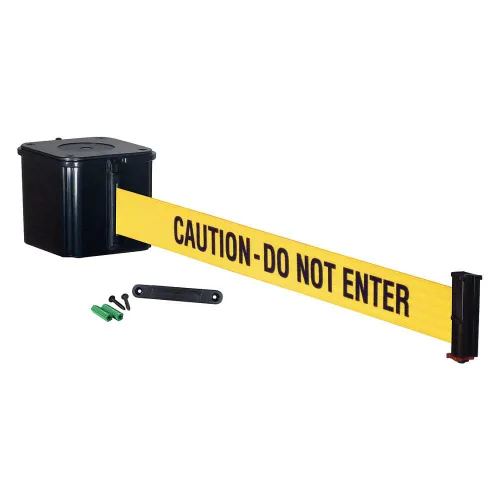 Miniatura 10 de WM412 - Cinturón retráctil montado en la pared, barrera de control de multitudes negra lisa y extremo receptor, cinturón de acceso autorizado de 15