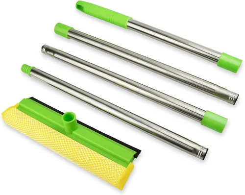 Miniatura 8 de Escobilla de escobilla de ventana para limpieza de ventanas, limpiador de ventanas 2 en 1 con mango de 58 pulgadas de largo, kit de lavado