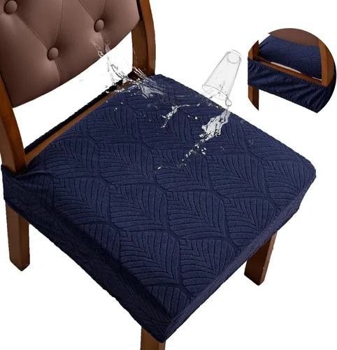 Miniatura 24 de Fundas de asiento para silla de comedor, extraíbles y lavables, juego de 2, fundas de cojín de asiento de silla de jacquard, protectores