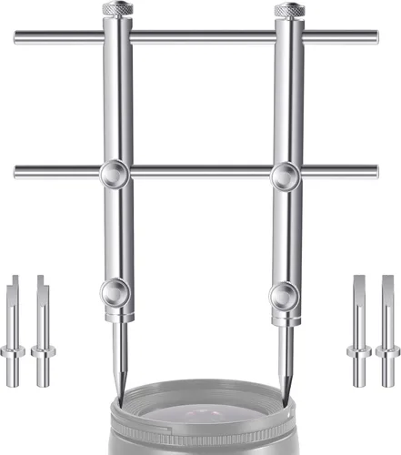 Miniatura 10 de NEEWER Llave de anillo de lente de acero inoxidable, herramienta profesional de doble cara curva con puntas planas/puntiagudas para quitar lentes