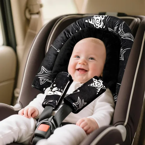 Miniatura 3 de GFU Apoyo para la cabeza del asiento de coche para recién nacido, 2 en 1 Apoyo para la cabeza y el cuerpo del asiento de coche para bebé