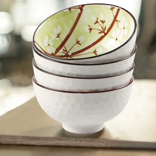 Miniatura 6 de Sakura Bowl - Tazones de cerámica de 10 onzas, juego de regalo de cuencos de colores surtidos para arroz, cereales, fideos, sopa, postres, paquete