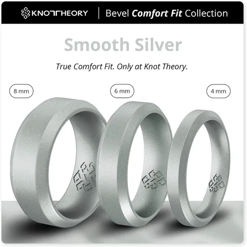 Miniatura 19 de Knot Theory - Anillo de boda de silicón para hombres y mujeres Anillos de goma finos de calidad superior con gran estilo, comodidad; son ideales