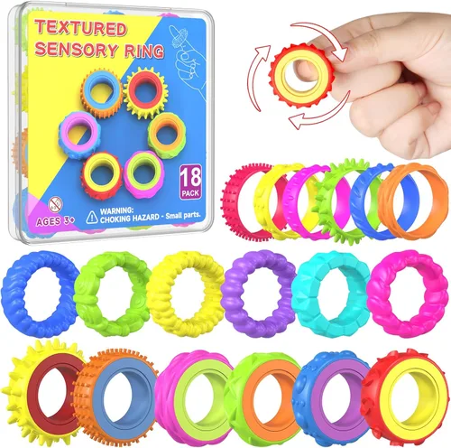 Anillos giratorios de juguetes fidget para niños – Juguetes sensoriales para aliviar la ansiedad para niños con autismo, herramienta de TDAH para