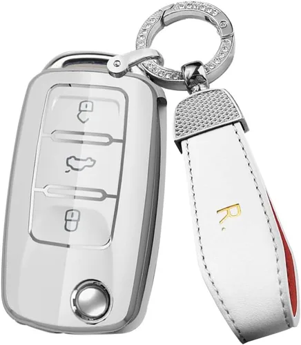 Miniatura 10 de ontto Funda para llave de coche para Volkswagen Jetta Beetle, Tiguan Passat Golf MK6 Polo Morado, Púrpura