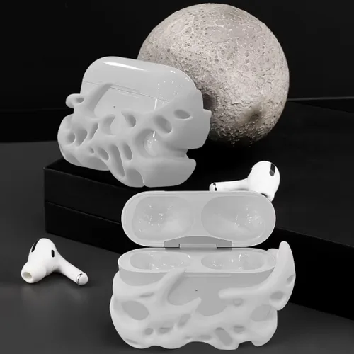 Miniatura 4 de Funda compatible con AirPods Pro 2, funda única de silicona suave 3D para AirPods Pro 2ª/1ª (2022/2019) (blanco)