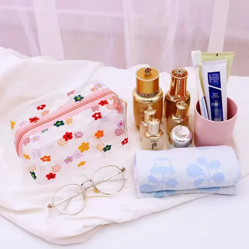 Miniatura 6 de Bonita bolsa de maquillaje de aguacate, transparente, impermeable, almacenamiento de artículos de tocador de gran capacidad
