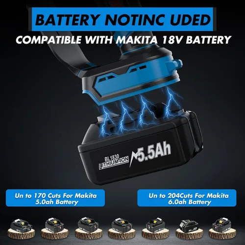 Miniatura 9 de Mini motosierra, motosierra eléctrica portátil 2 en 1 de 8 y 6 pulgadas, inalámbrica, pequeña motosierra de mano para ramas de árbol, patio, hogar