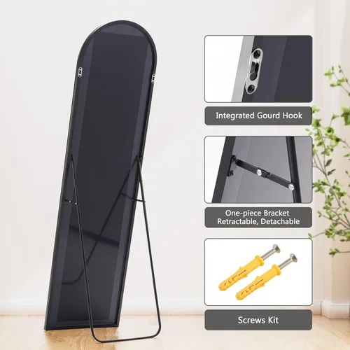 Miniatura 7 de Alpen Espejo arqueado de longitud completa, espejo de suelo con soporte, espejos de 59 x 16 pulgadas para decoración del hogar, espejos de cuerpo