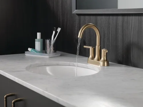Miniatura 2 de Delta Grifo Trinsic Gold grifo de baño, grifo de lavabo de baño, centro de mesa, tecnología de sello de diamante, ensamblaje de drenaje de metal